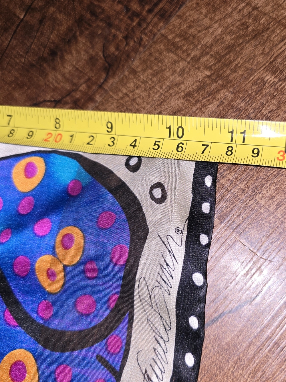 Vtg Laurel Burch Bold Multicolor Cat Dog Silk Scarf with Teal, Purple & Pink - Picture 7 of 7